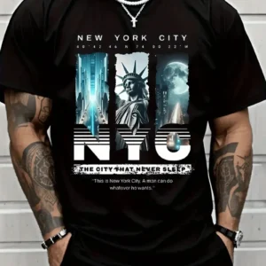 Men's New York City Graphic T-Shirt. Black