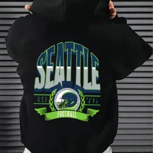 Seattle Football Graphic Hoodie - Black