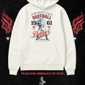 Women's  Baseball Graphic Hoodie - 1961. White