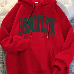 Brooklyn New York Graphic Print Hoodie