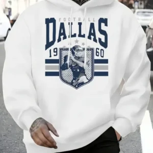 Dallas Graphic Hooded Sweatshirt. White