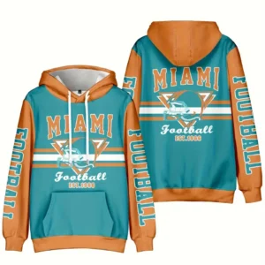 Miami Teal & Orange Pullover Sweatshirt