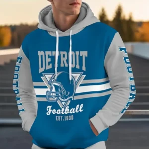 Detroit Football  Hoodie Blue & Gray